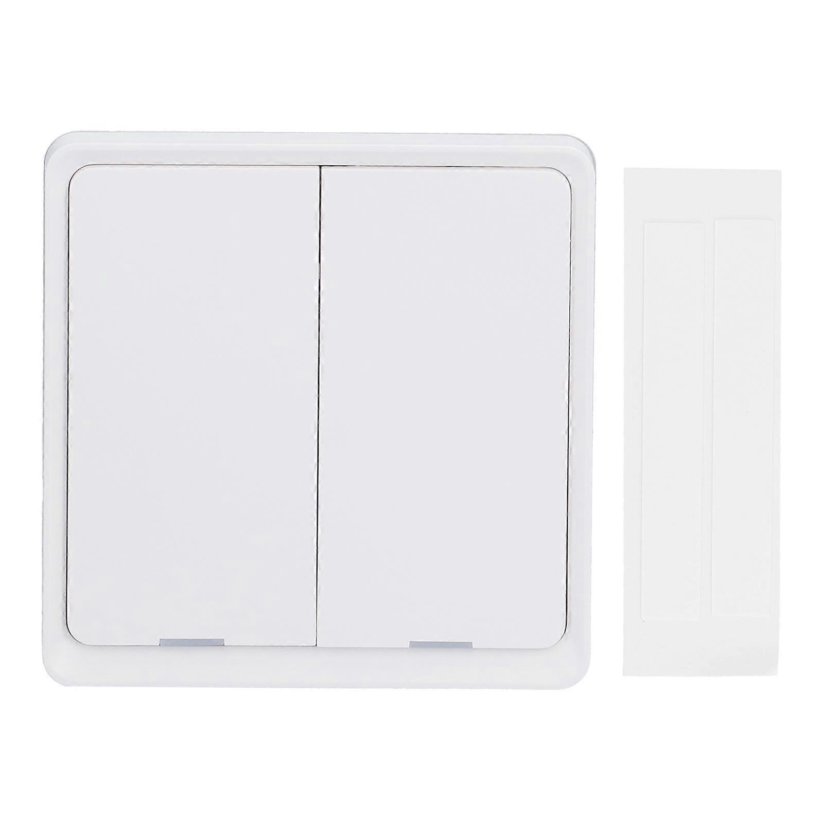 For Zigbee 2 Gang Scene Switch Push Button Controller Panel Support APP Voice Control White