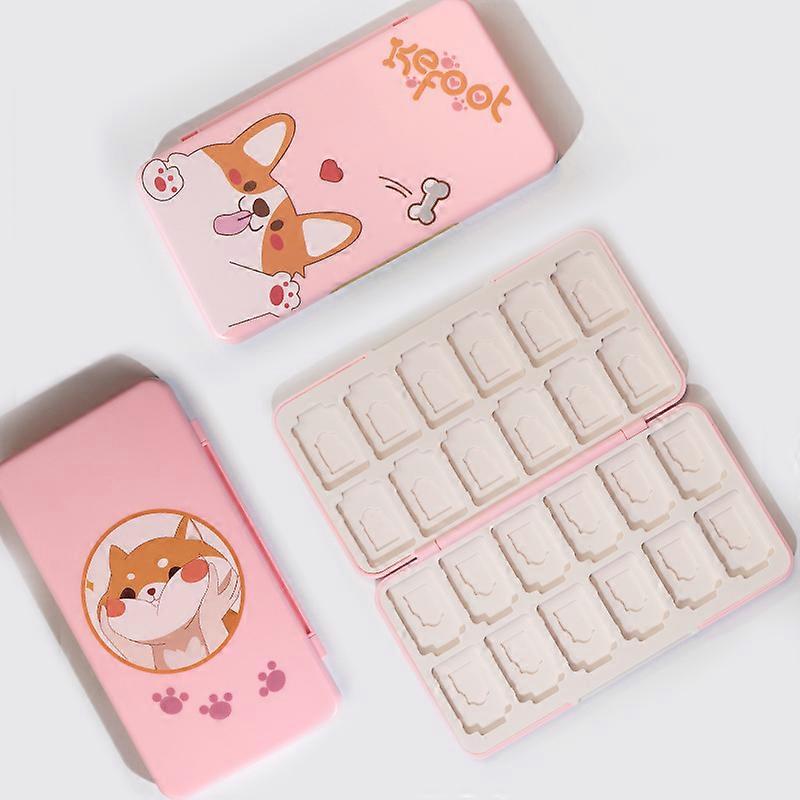 Dww-(Corgi) Cute Nintendo Switch Game Storage Case, Portable Game Card Case with 24 Game Card Slots and 24 Micro SD Card Slots