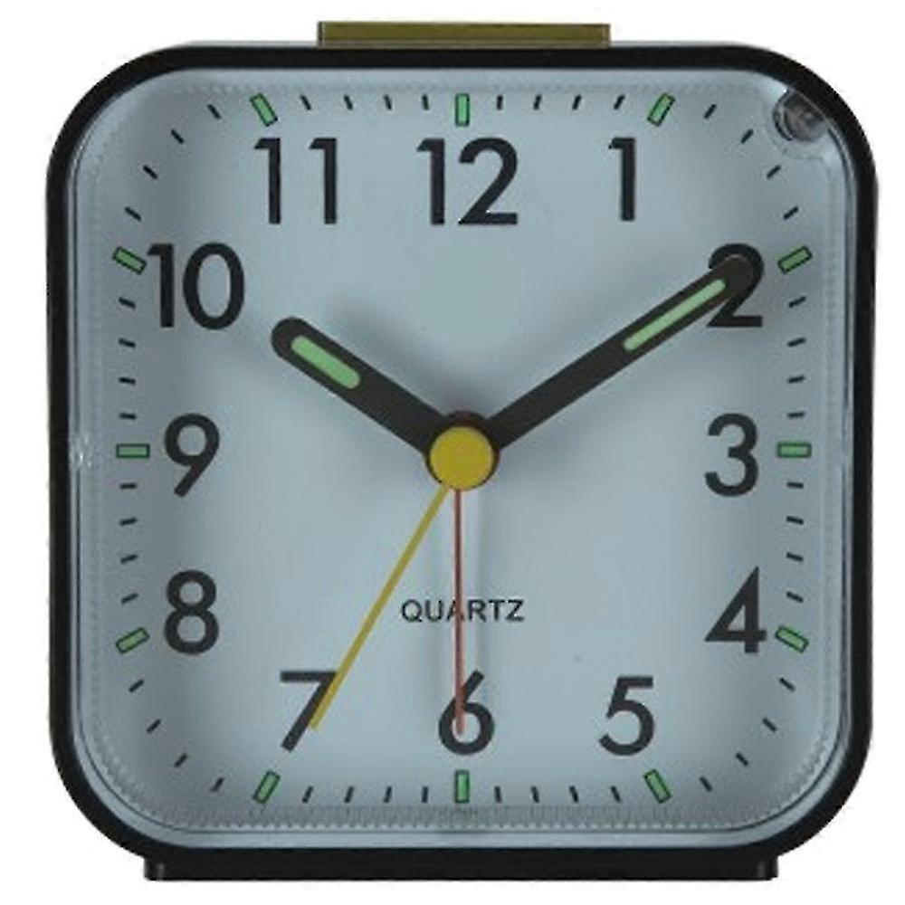 Small Battery Operated Analog Alarm Clock Silent Non Ticking