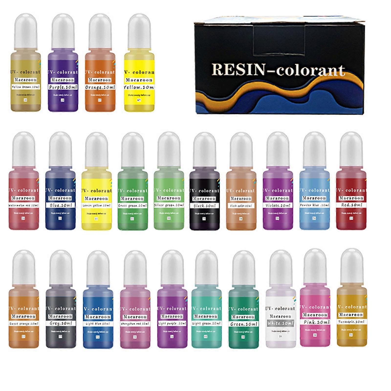 24 Colors Epoxy Resin Pigment Liquid Epoxy Dye Translucent Resin Tint Colorant