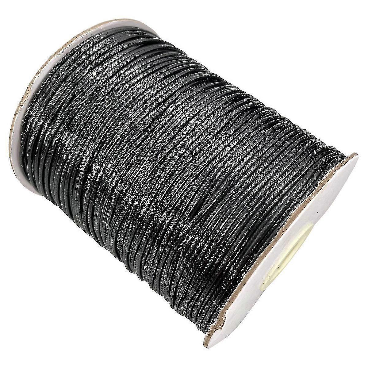 0.5mm 0.8mm 1mm 1.5mm 2mm Black Waxed Cotton Cord Rope Waxed Thread Cord String Strap Necklace Rope For Jewelry Making