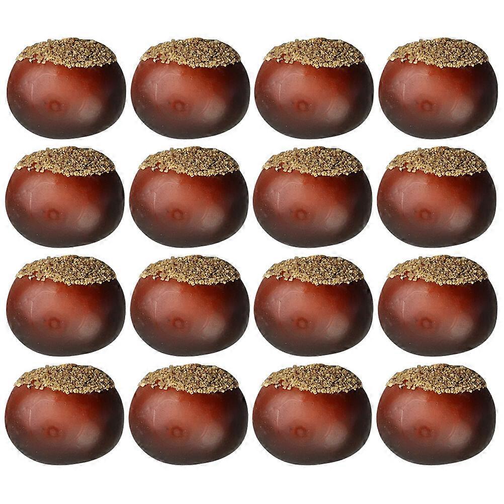 16pcs Artificial Chestnut Lifelike Chestnut Fake Nuts Foams Artificial Faux Nuts