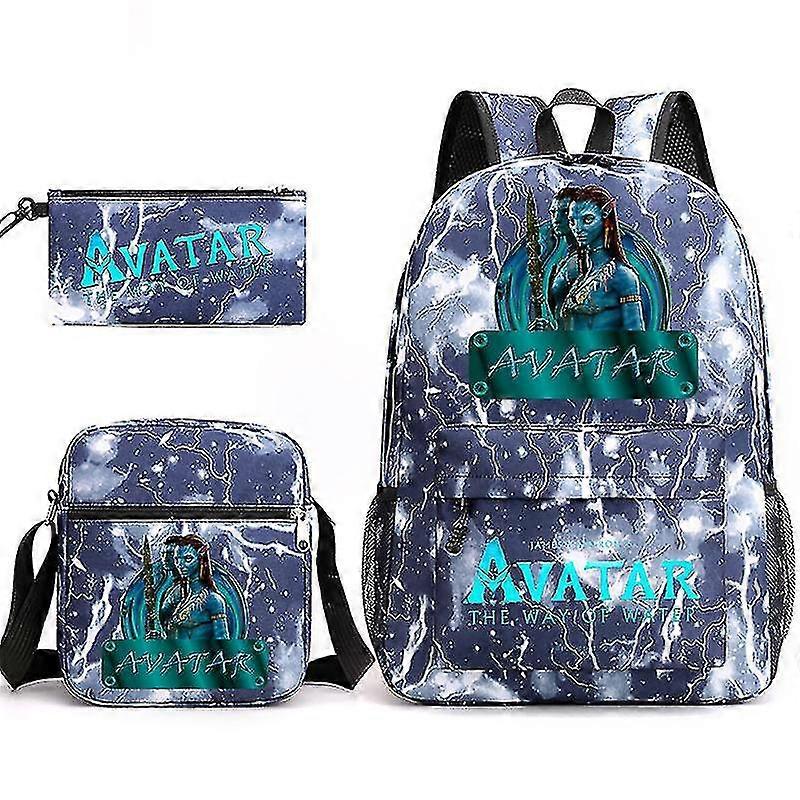 3 قطع الصورة الرمزية على ظهره حقائب المدرسة الثانوية للفتيات في سن المراهقة الأولاد قماش السفر النساء الرجال حقائب الكتب المحمولة الطلاب حقيبة مدرسية