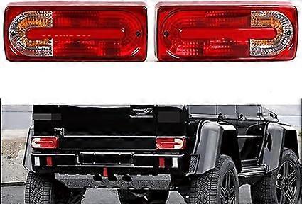 Smoked Sequential LED Tail Lights For Mercedes G500 G550 G63 AMG W463 - 1999-2018 - Chrome Housing, Red Lens, Plug & Play