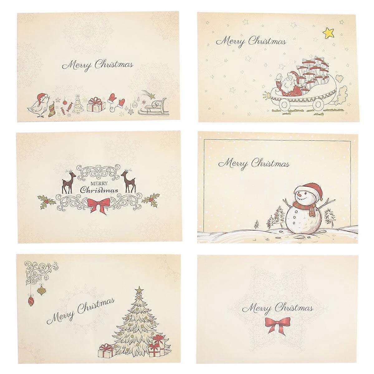 6Pcs Greeting Paper Envelope Retro Style Envelope Blessing Christmas Gifts