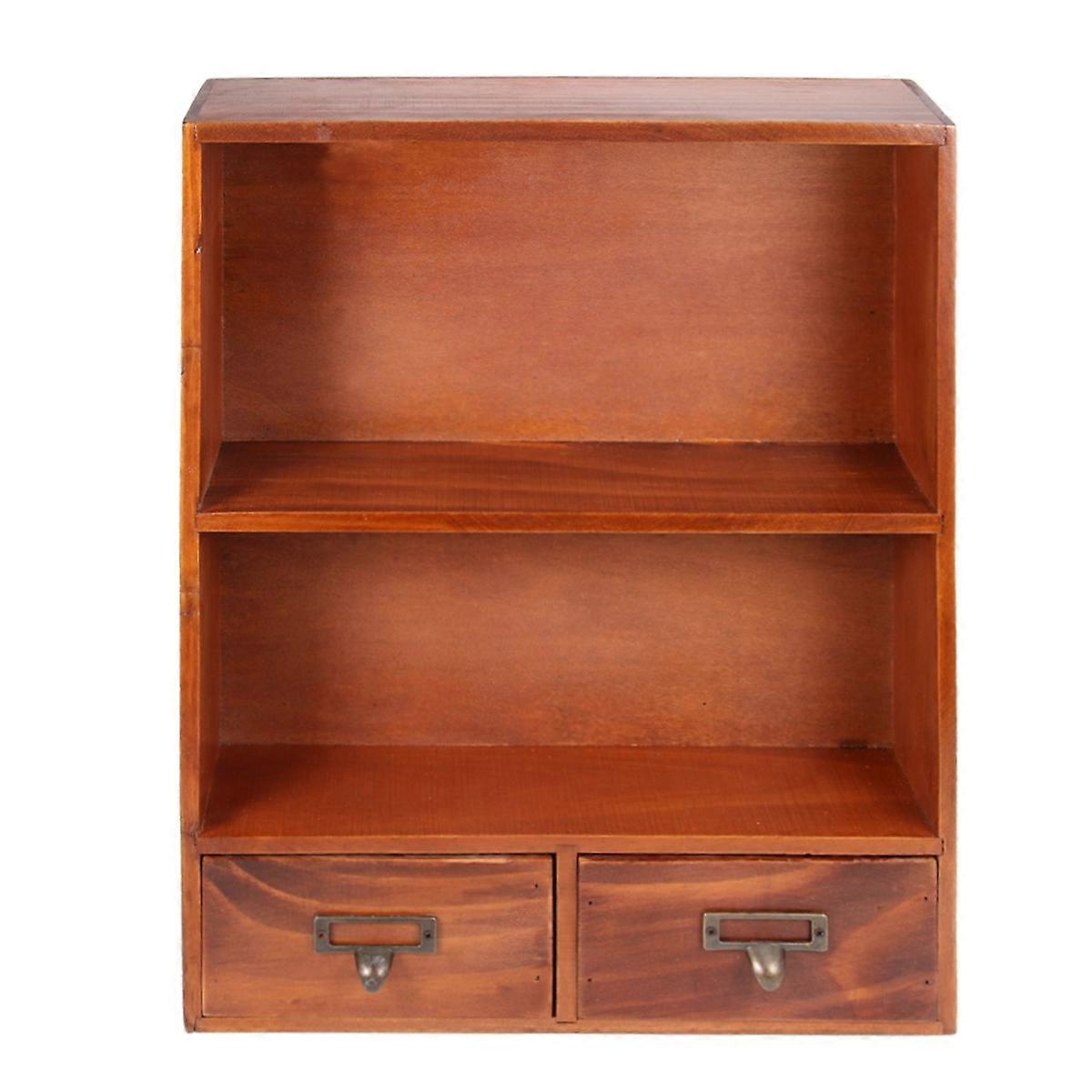 Retro Drewniana półka ścienna Stojak Do przechowywania Ozdoby Dekoracje ścienne Wisząca półka na książki Free Punch Crafts Prezenty