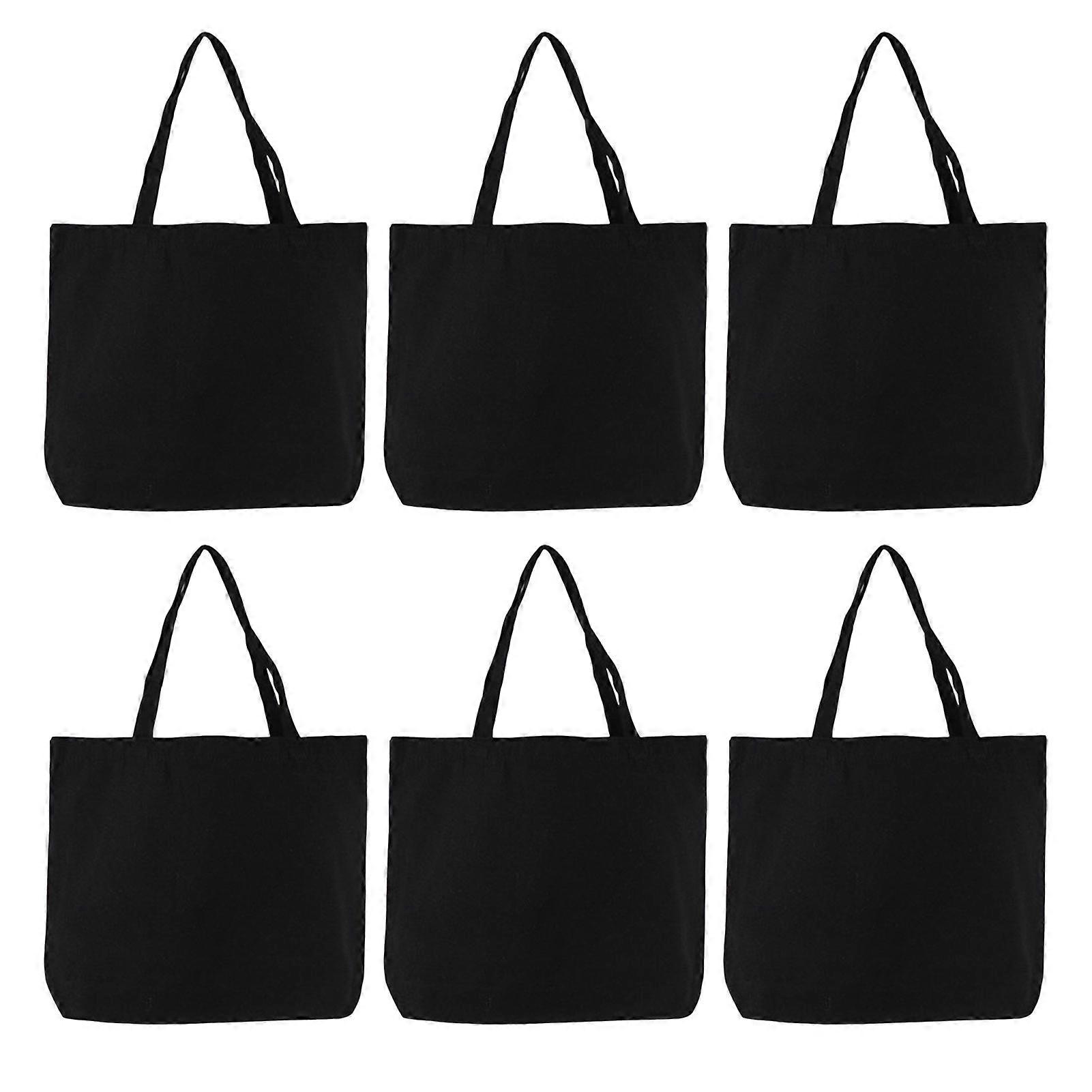 1/3/6 Pcs Canvas Bag Large Capacity Max Load Bearing Reusable DIY Painting Surface Heavy-duty Grocery Bag Shopping Travel Tote Beach Storage Bag