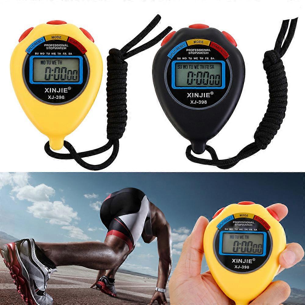 Portable Handheld Waterproof Digital LCD Stopwatch Chronograph Sports Professional stopwatch Timer Counter With Strap 2021