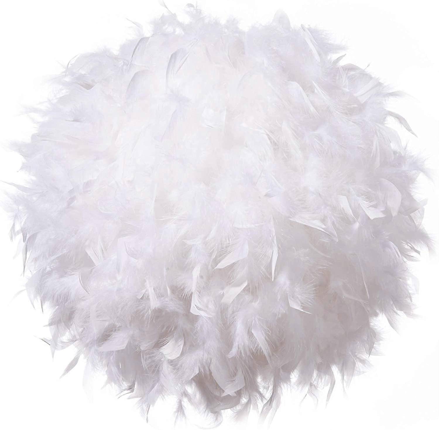 White feather ceiling shade, non-electric shade