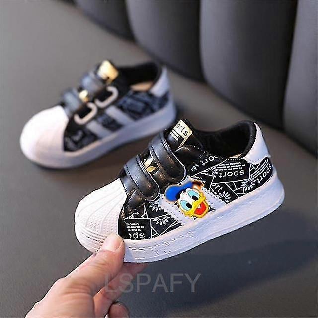Children's White Sneakers Mickey Mouse Toddlers Girls Boys Breathable Lace-up Casual Sport Shoes Kids Tennis 2-6y Toddler Shoes
