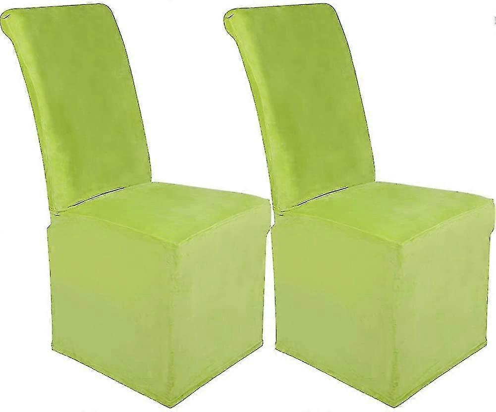 Velvet Stretch For Dining Room, Soft Removable Long Solid Dining Chair
