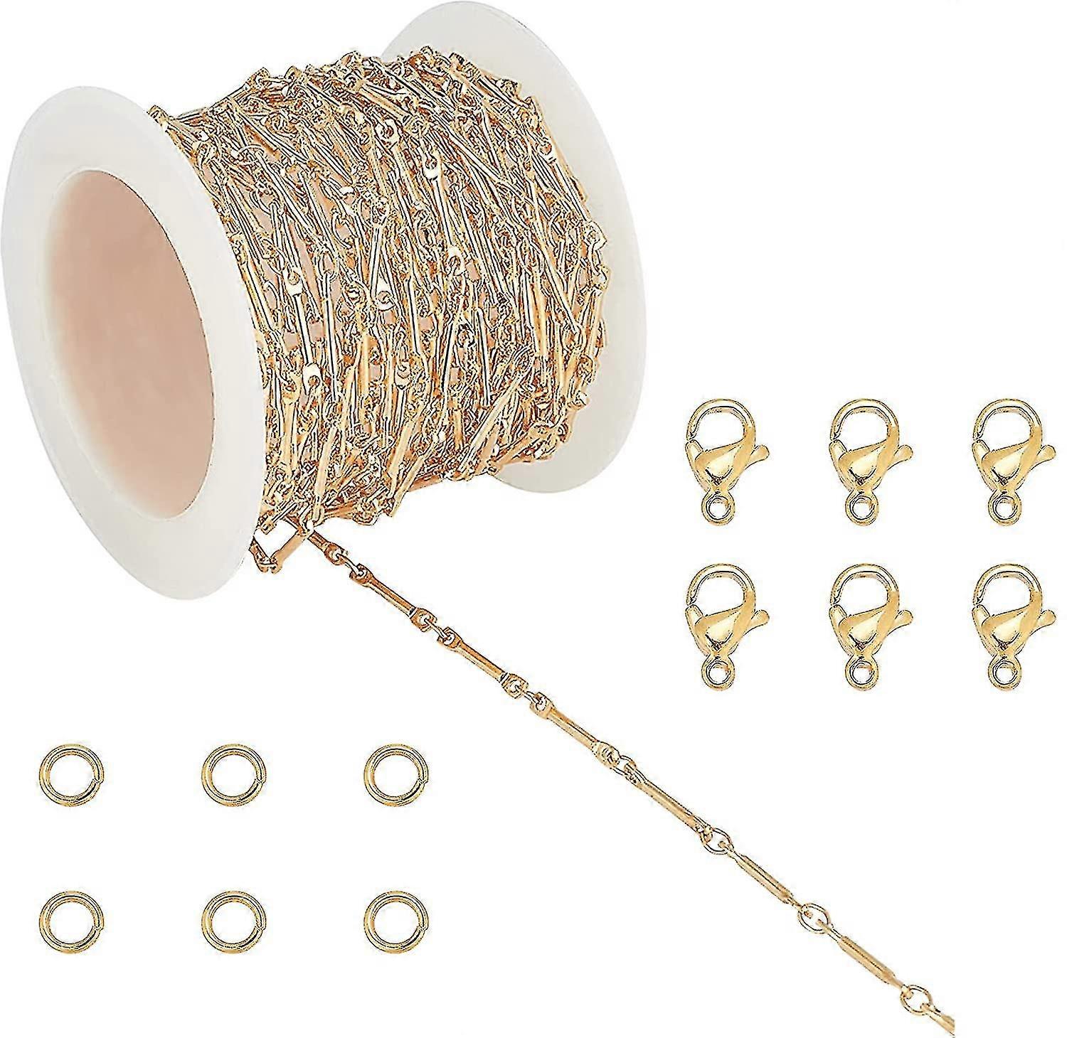 1 Roll 16.4feet Brass Bar Link Cable Chains Brass Figaro Chains