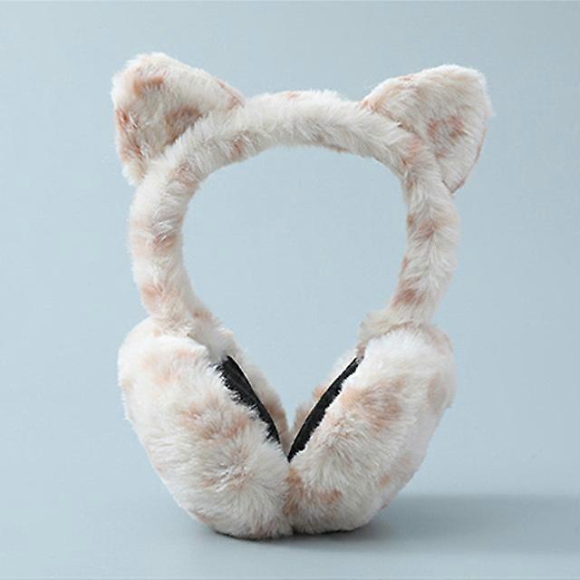 Leopard Cat Podzimní Zimní Earlap Roztomilý Plyšový chrániče sluchu Měkký kožešinový kryt uší Teplý sluchátka Lyžování Uši Teplejší Dospělý Děti Chrániče sluchu