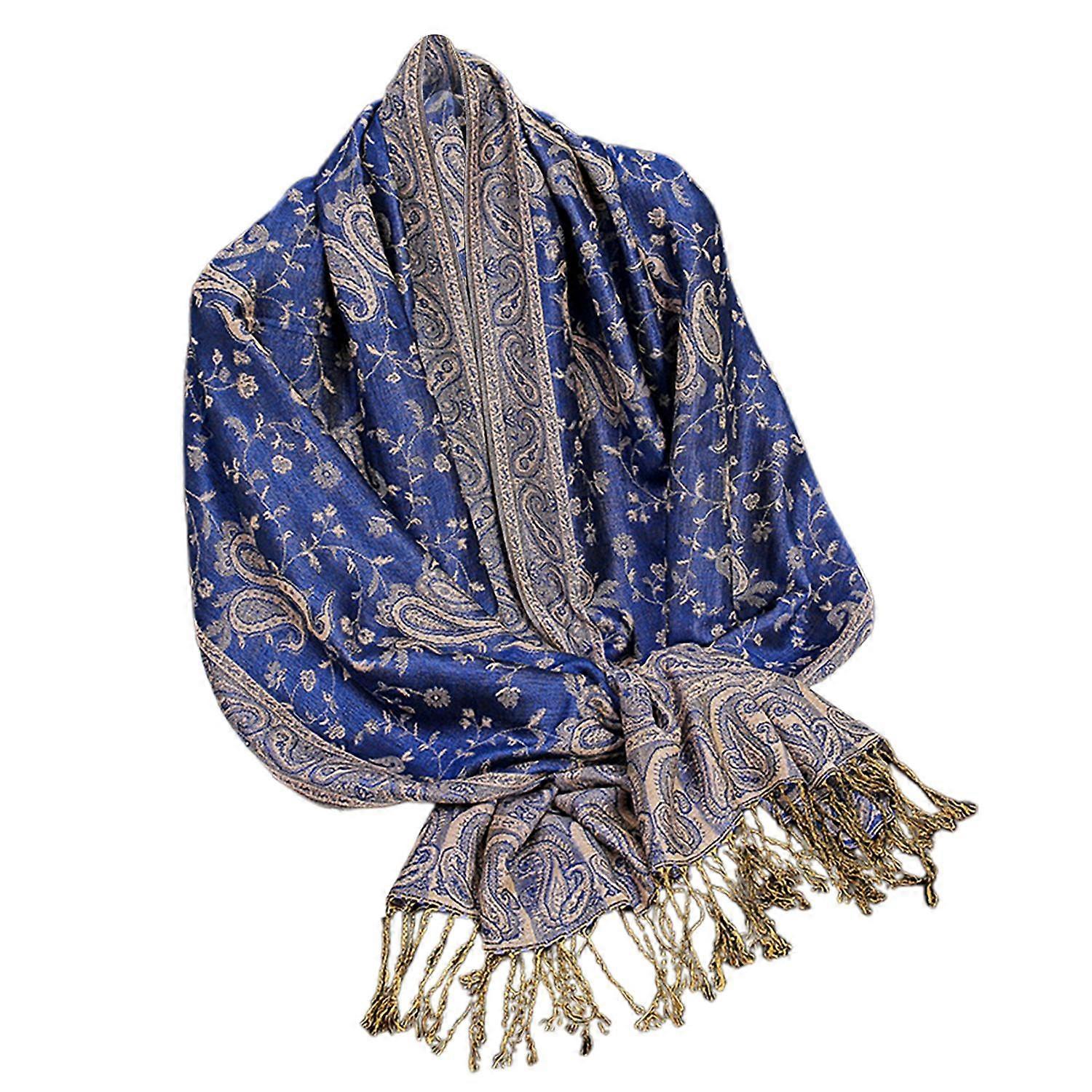 イミテーションカシミヤ女性スカーフレトロ文学スタイルショールカシュージャカードパターンタッセルトリム