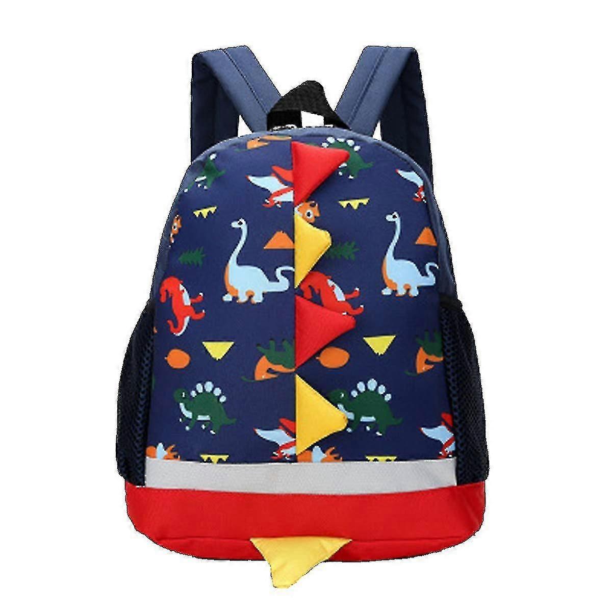 Cartoon Dinosaur Children Backpack Kindergarten Small Kindergarten Backpack (dark Blue)