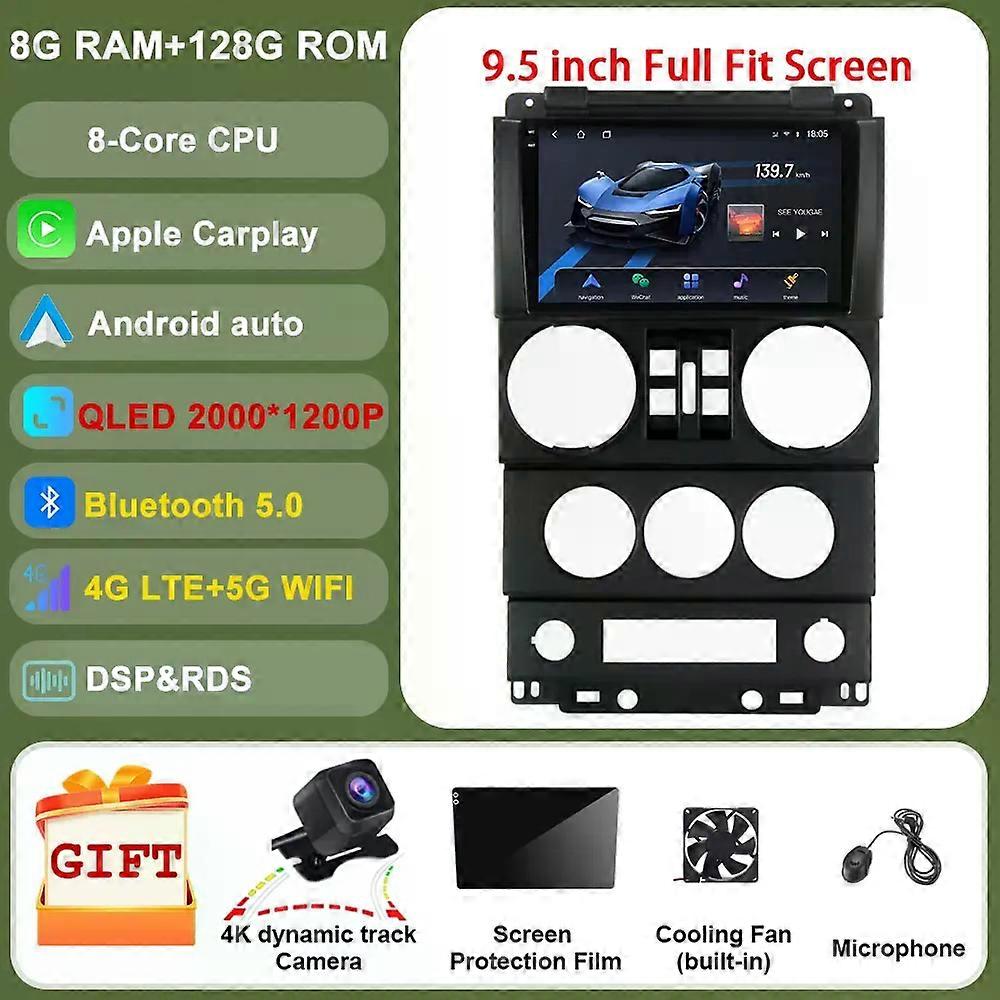 8+256gb Android For Jeep Wrangler Unlimited 3 Jk 2008 - 2010 Car Radio Multimedia Player Gps Navi Head Unit Carplay 360 Camera