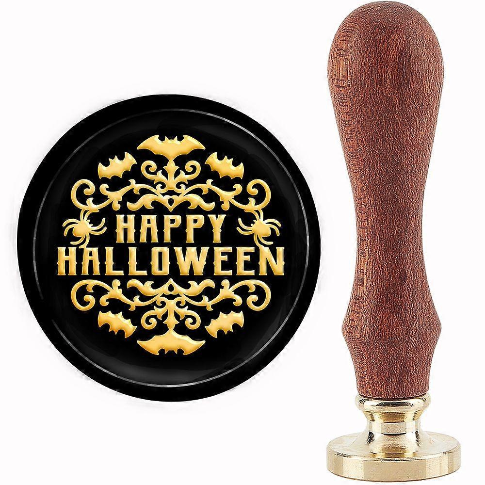 Brass Wax Seal Stamp with Handle for DIY Scrapbooking Halloween Themed Pattern 3.5x1.18 inch(8.9x3cm)