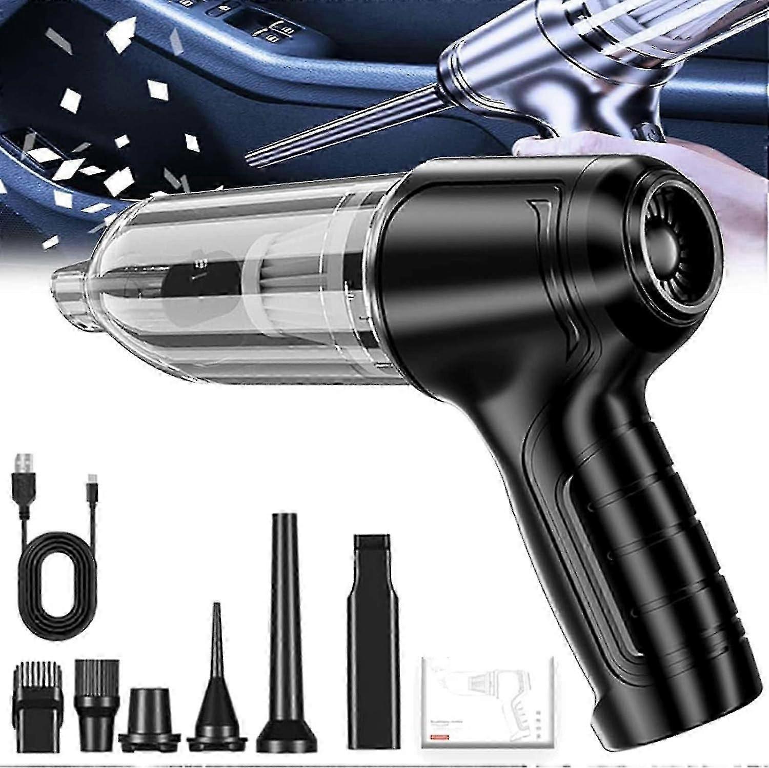 Přenosný vysavač do auta Bezdrátový, ruční vysavač do auta s vysokým výkonem 12000PA, mokrý a suchý mini akumulátorový vírový vysavač do auta, kancelář