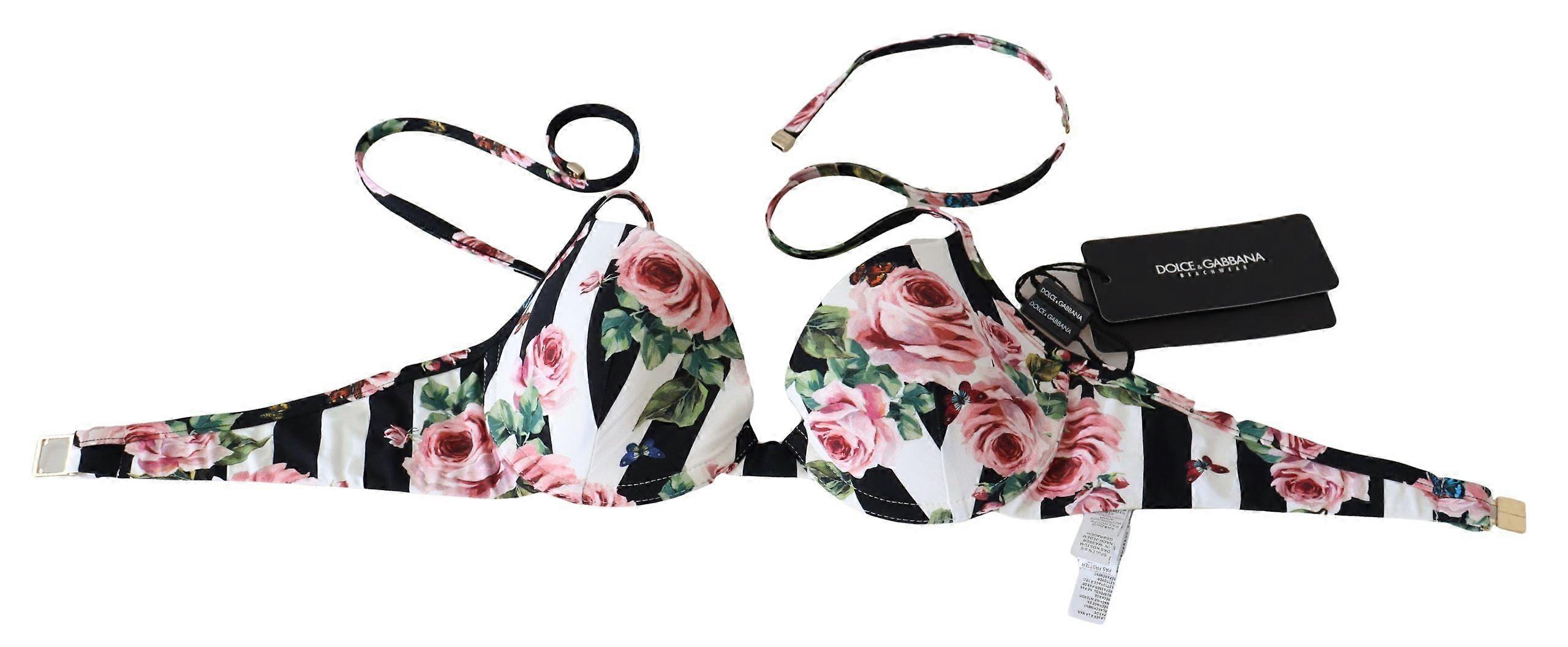 Dolce Gabbana Schickes Bikinioberteil Mit Rosenmuster Für