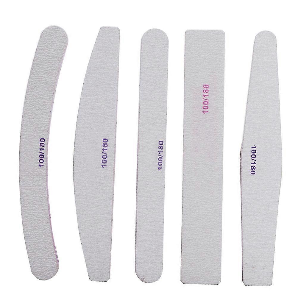 5pcs Different Shape Nail Polishing Buffers Dual-sided File Professional Manicure Tools