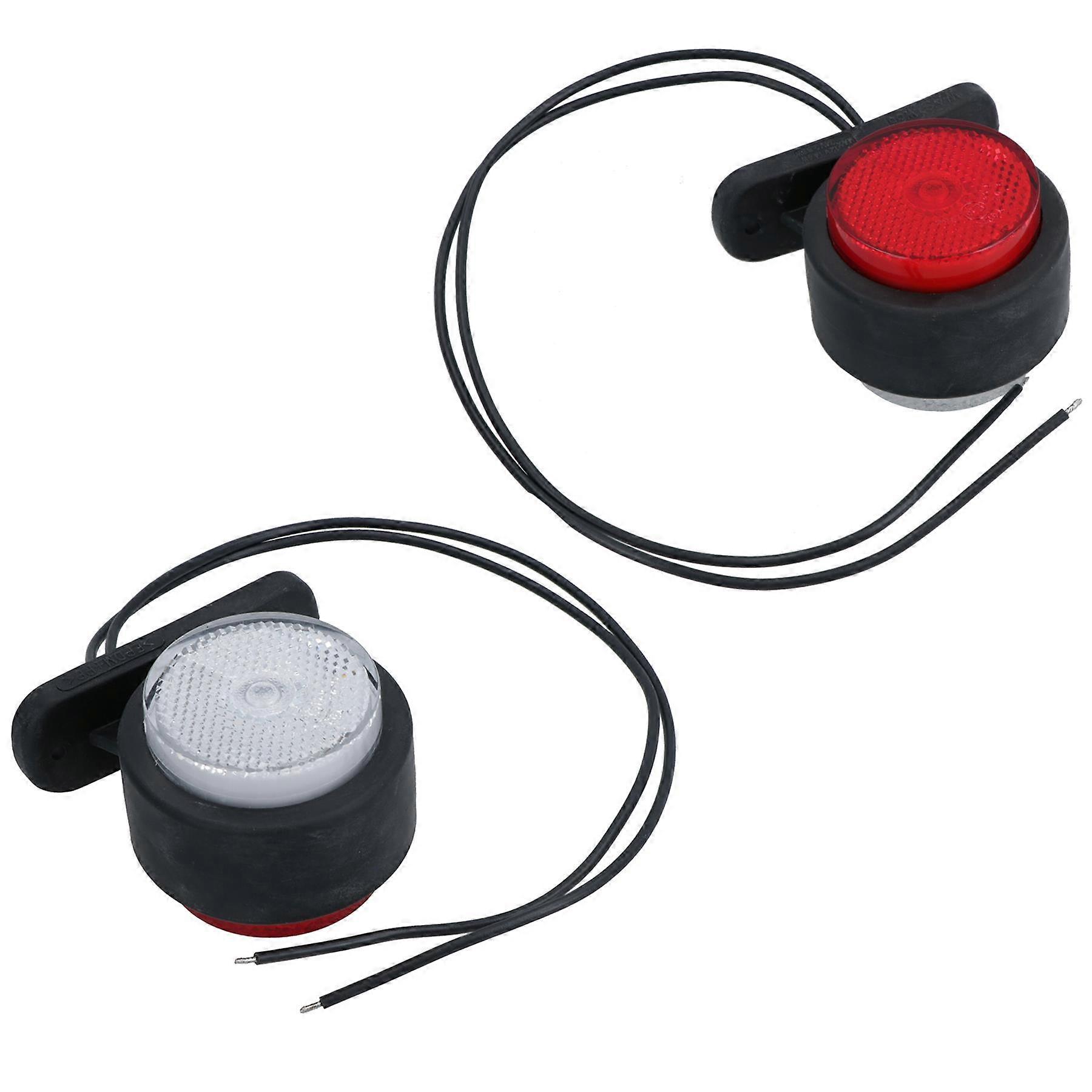 Trailer Side Marker LED Light / Lamp Red & White 12v or 24v PAIR TR168