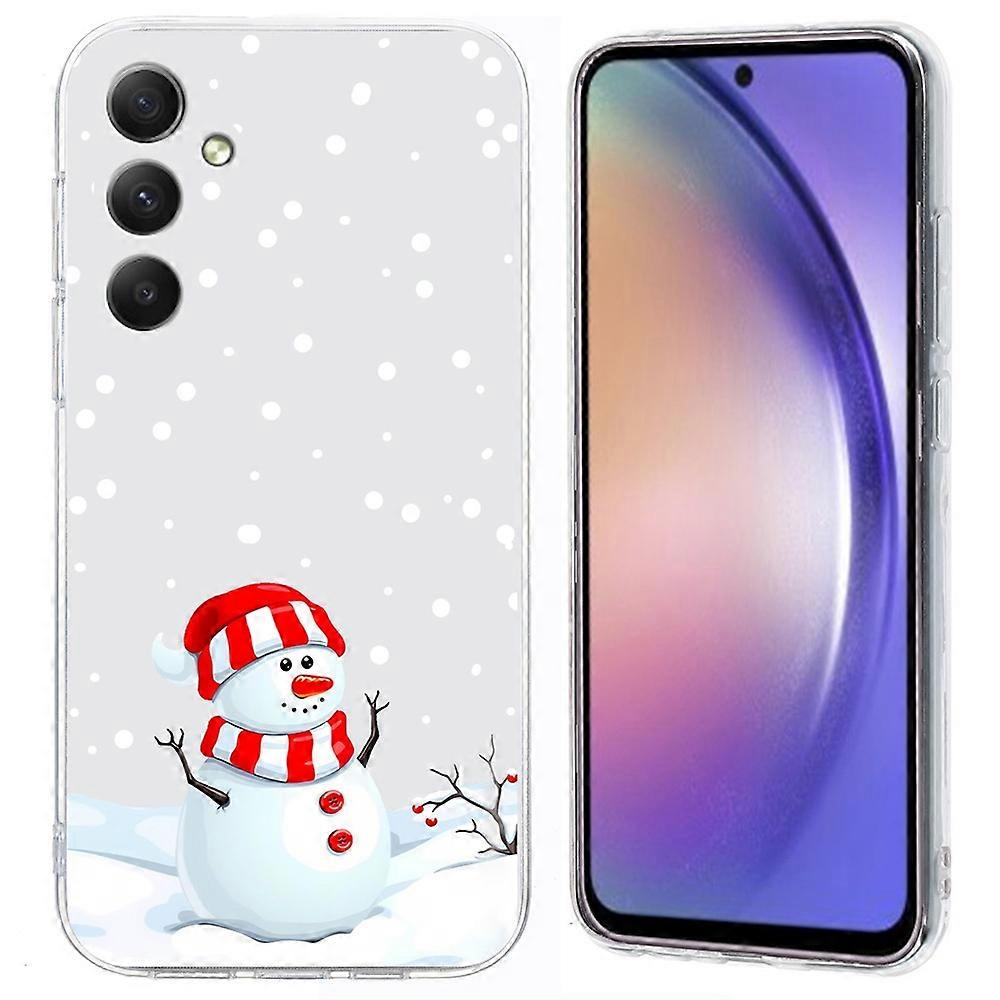 For Samsung Galaxy A15 5G/4G Case Christmas Pattern Print Soft TPU Phone Protector-Snowman