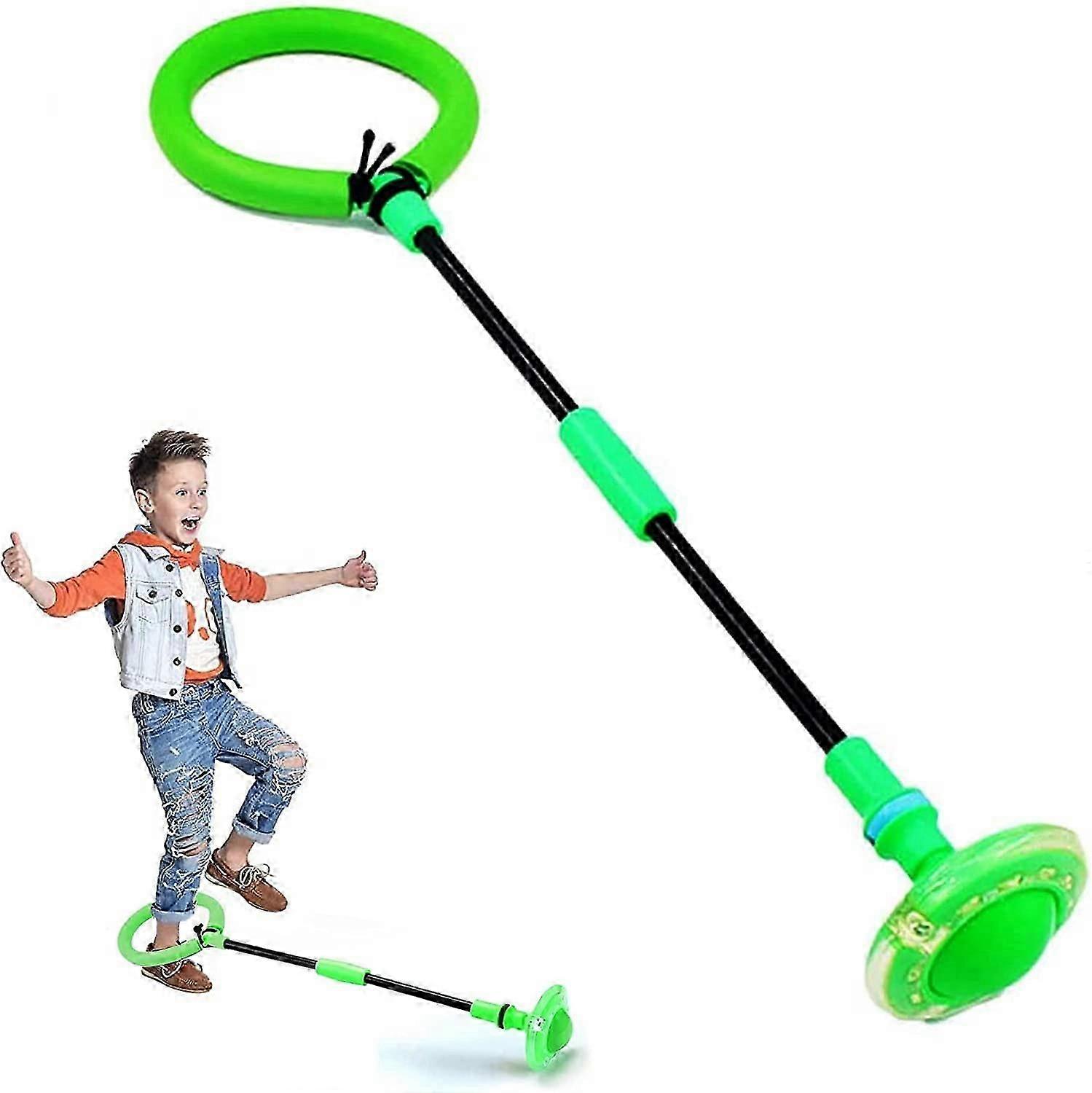 Children's flashing jump ring, sports jump ball, foldable flash jumping ball, suitable(green)