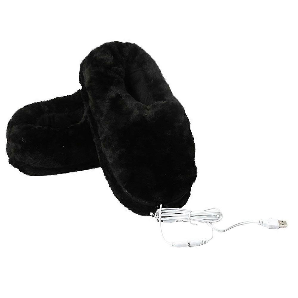 Sapatos Quentes Aquecidos USB com Aquecimento Ajustável, Preto, Tamanho Único