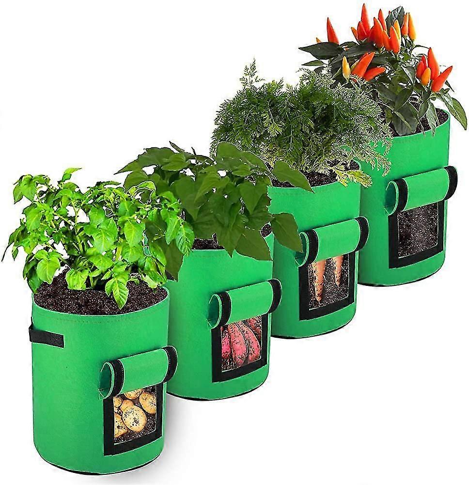 Raised Garden Beds 5 Pieces Rectangular Planting Bags Breathable Rectangle