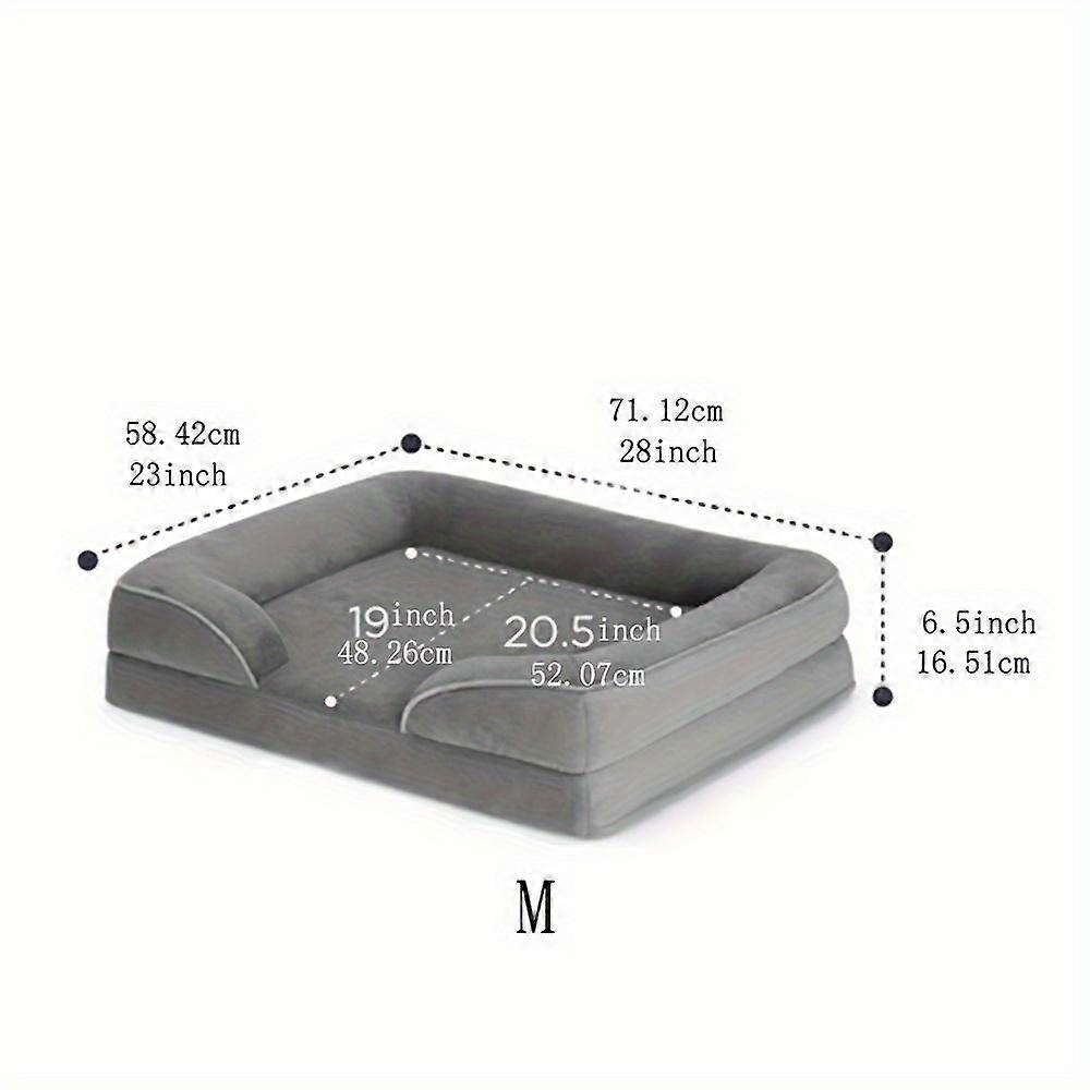 Vanntett Memory Foam ortopedisk hundeseng for store og mellomstore hunder, avtagbart vaskbart trekk, sklisikker bunn