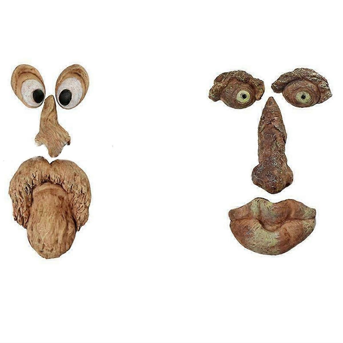 Outdoor tree face statue, old man bark grimace decoration