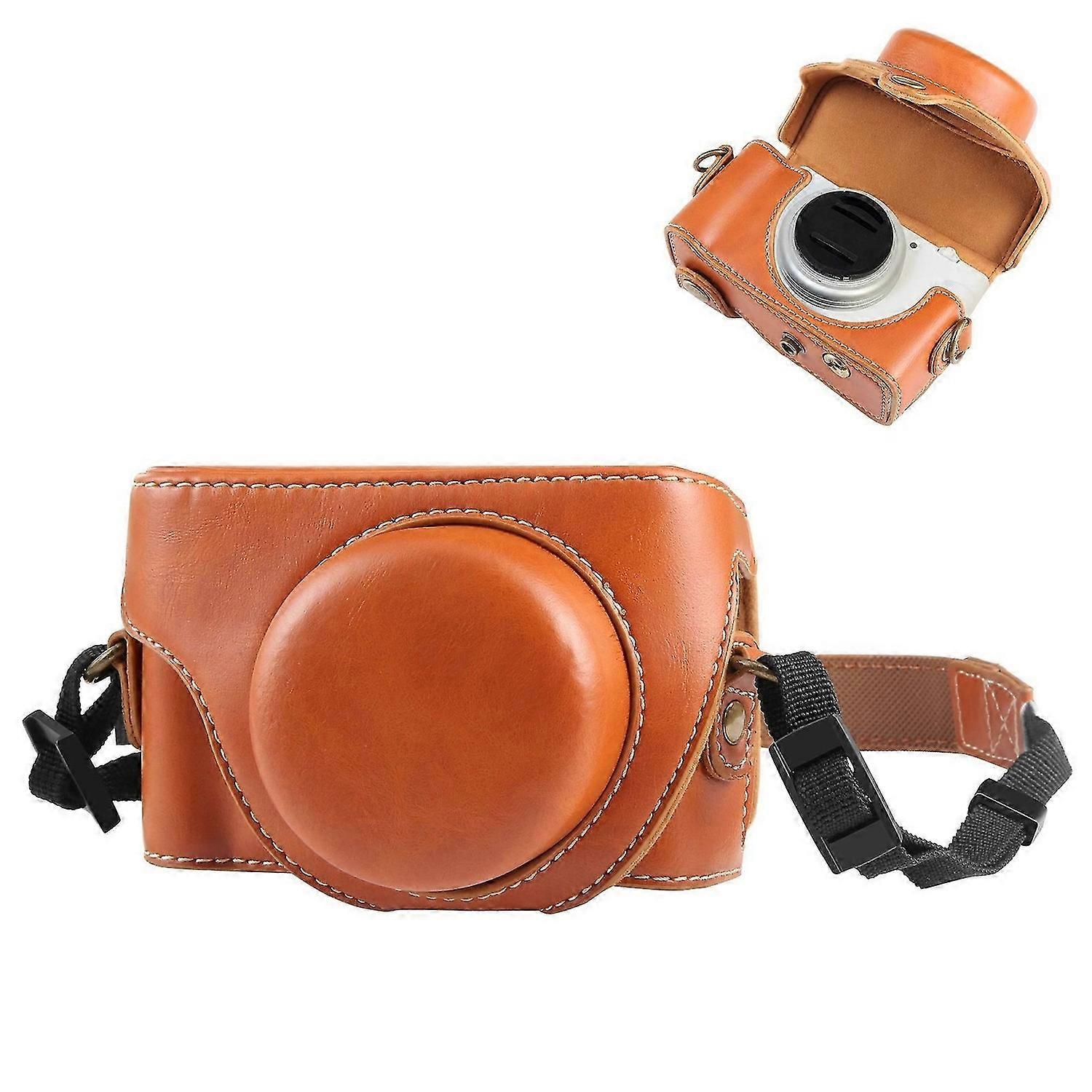 Compatible avec Sony ZV-1F Vlog Camera Sac complet en cuir avec sangle