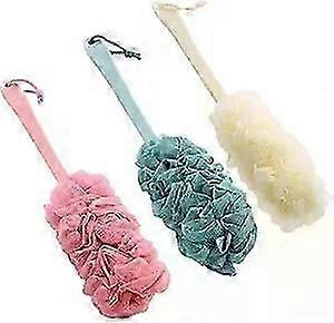 3-Pack Bath Brush, Bath Sponge Long Handle Back Brush Body Exfoliation