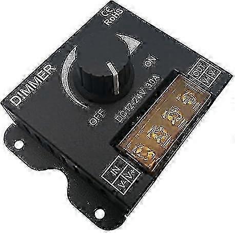 12V/24V DC LED PWM Dimmer Controller ON/Off Switch with Metal Shell for Single Color LED Strip Lights Ribbon