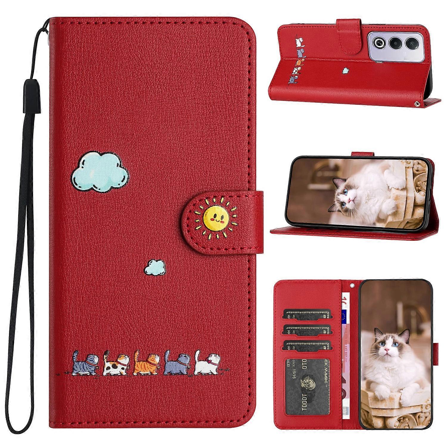 Cartoon Cats Leather Phone Case