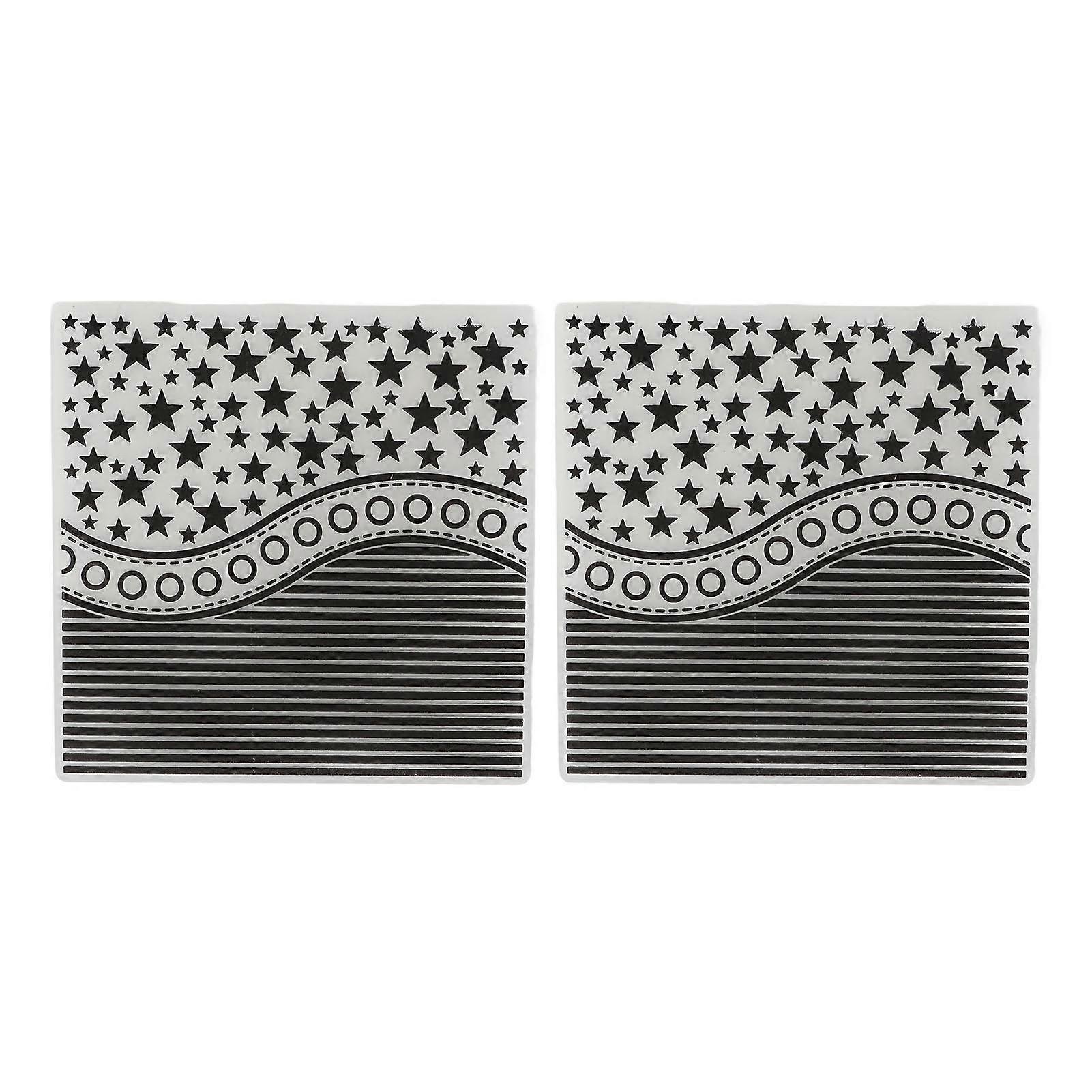 2Pcs DIY Template Pentagram Stripes patterns Plastic Embossing Folders for Making Cards Invitations