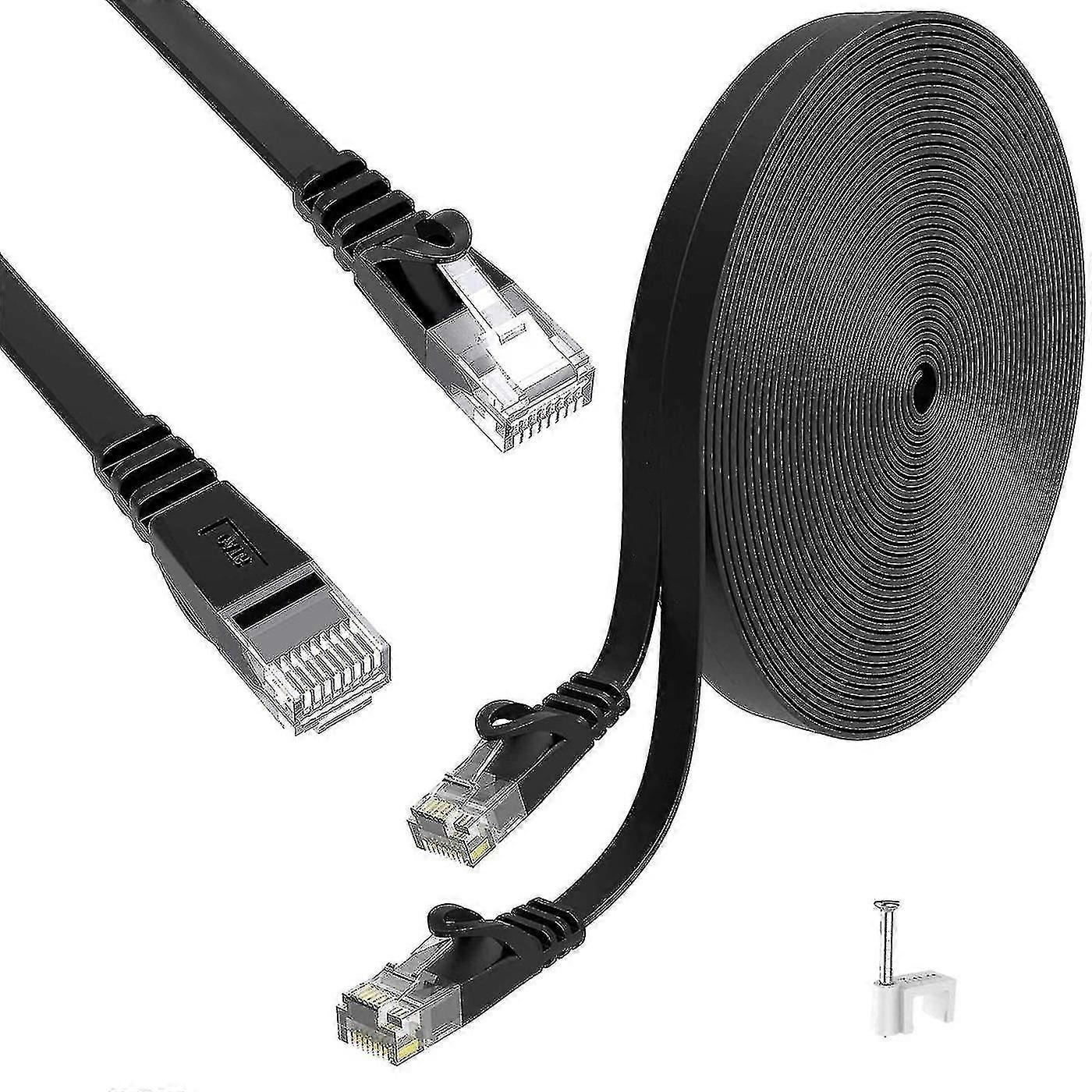 Ethernet Cable,20m Cat6 Flat Network Cable Compatible  With Cat.5 / Cat.5e / Cat.7