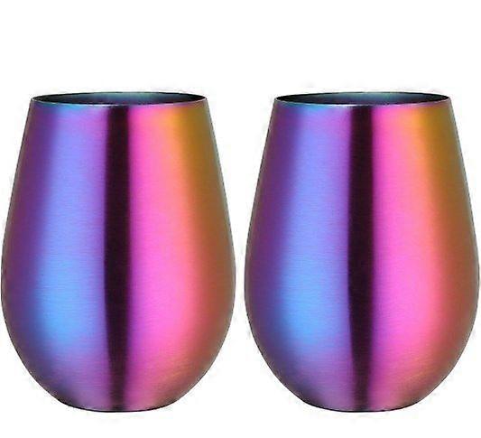 2pcs 304 stainless steel beer cups - multicolour