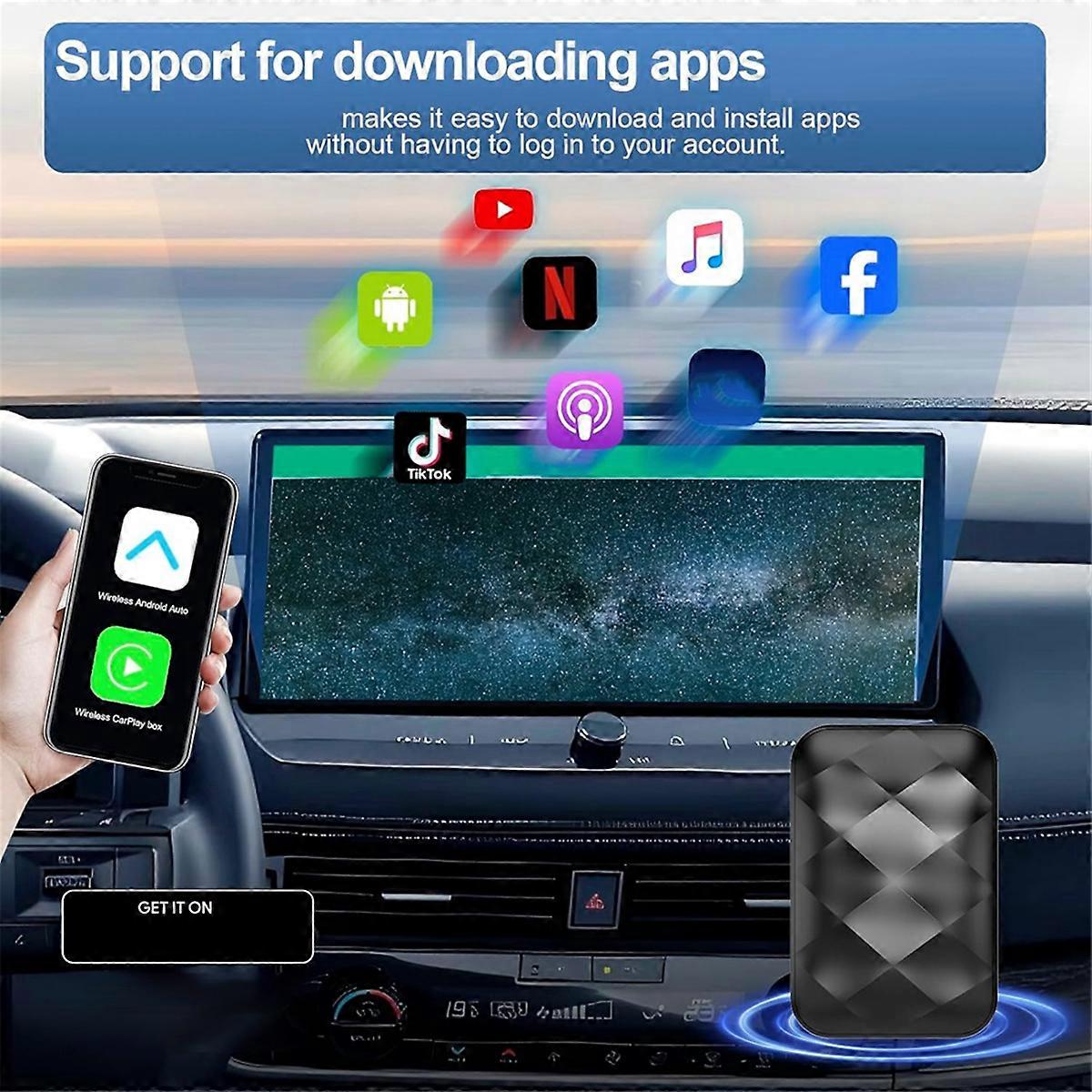 Wireless CarPlay Adapter Android Auto Wireless Adapter 2+16G Ai Box