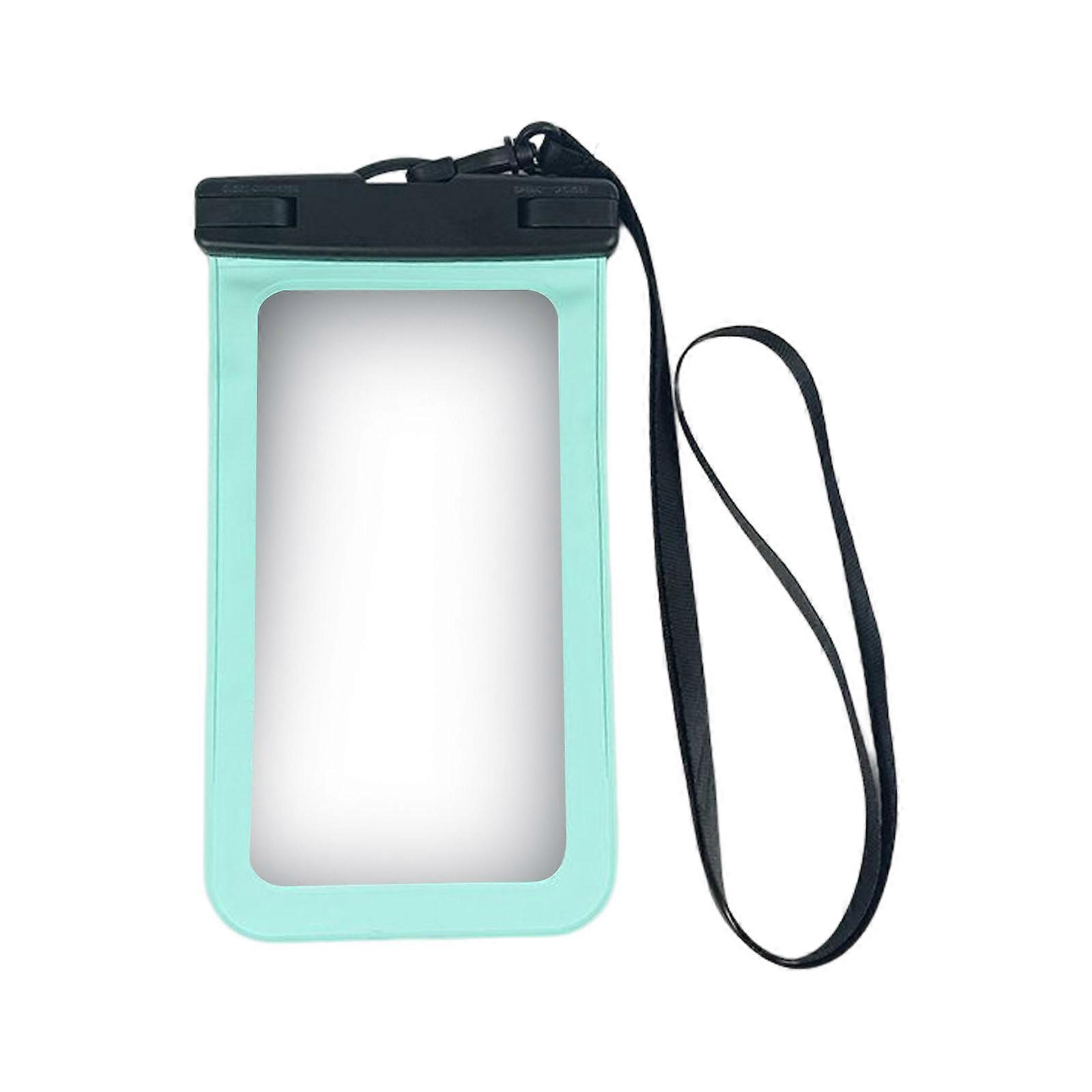 حقيبة الغوص للهاتف المحمول حقيبة جافة لغطاء واقي للهاتف يصل إلى 6.9 بوصة لركوب الأمواج والغطس والسباحة شاطئ سماوي / أسود أزرق