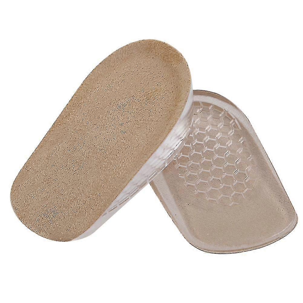 1cm Heightening Half Insole Invisibility Absorption Front Insole Shoe Pad Heelpiece Cushion Size S (Apricot)-dwdz