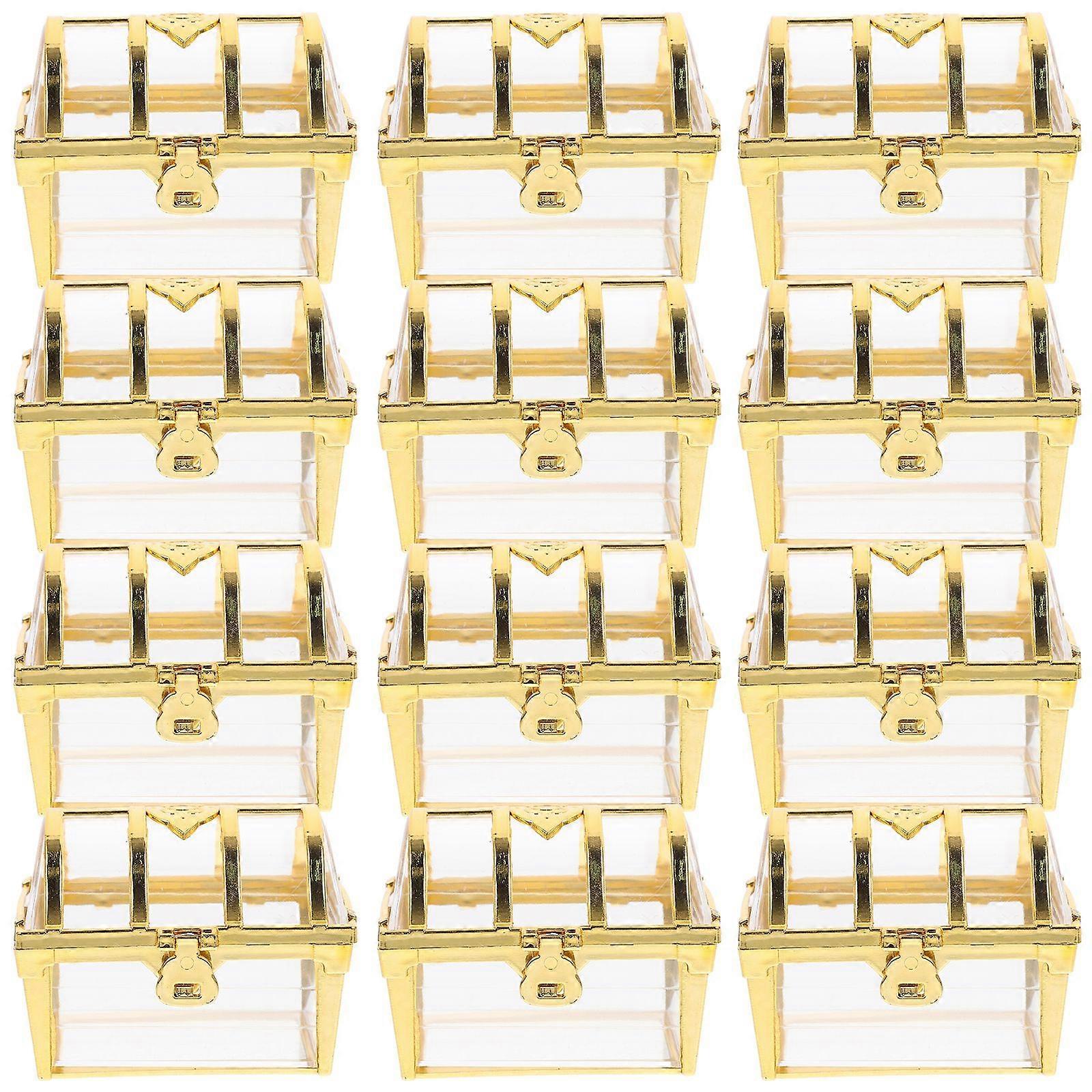 12pcs Wedding Candy Box Small Treasure Chest Chocolates Sweets Packaging Box