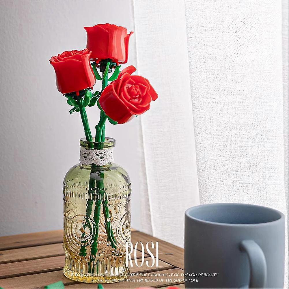 Romantic Rose Bouquet Building Blocks Eternal Model Blue