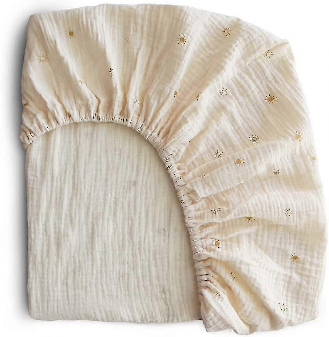 Extra Soft Muslin Fitted Mini Crib Sheet | 24x 38 (Sun)