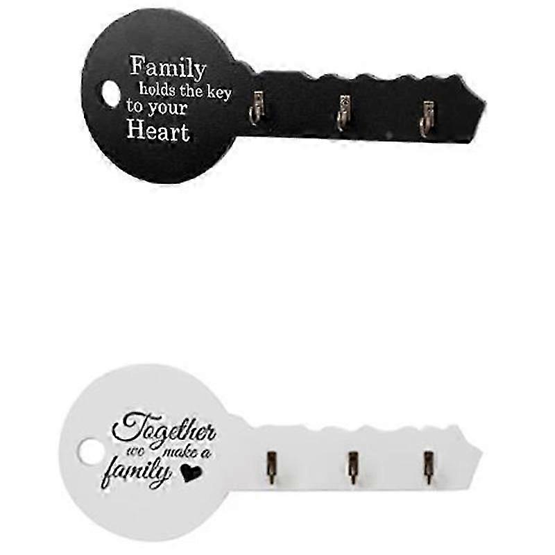 2PCS Keys Shape Hook Storage Rack Hanger Decor Room Hanging Home Entrance Door Retro Wood Key Holde