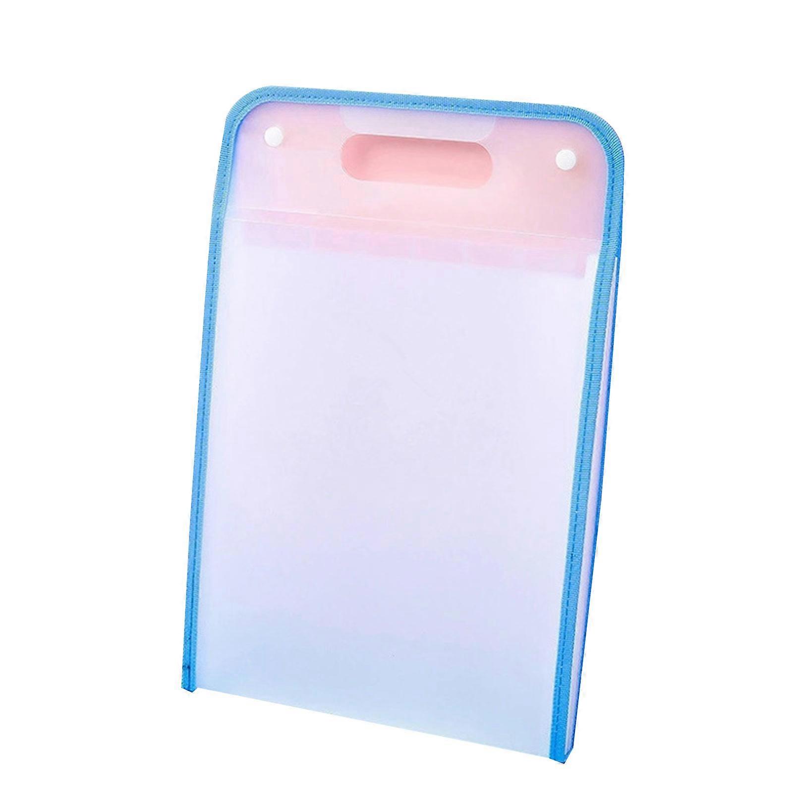 Multi-Layer Expandable Folder A4 13 Pocket Accordion Paper Organizer with Dividers Handle for School Office Stationery Transparent color