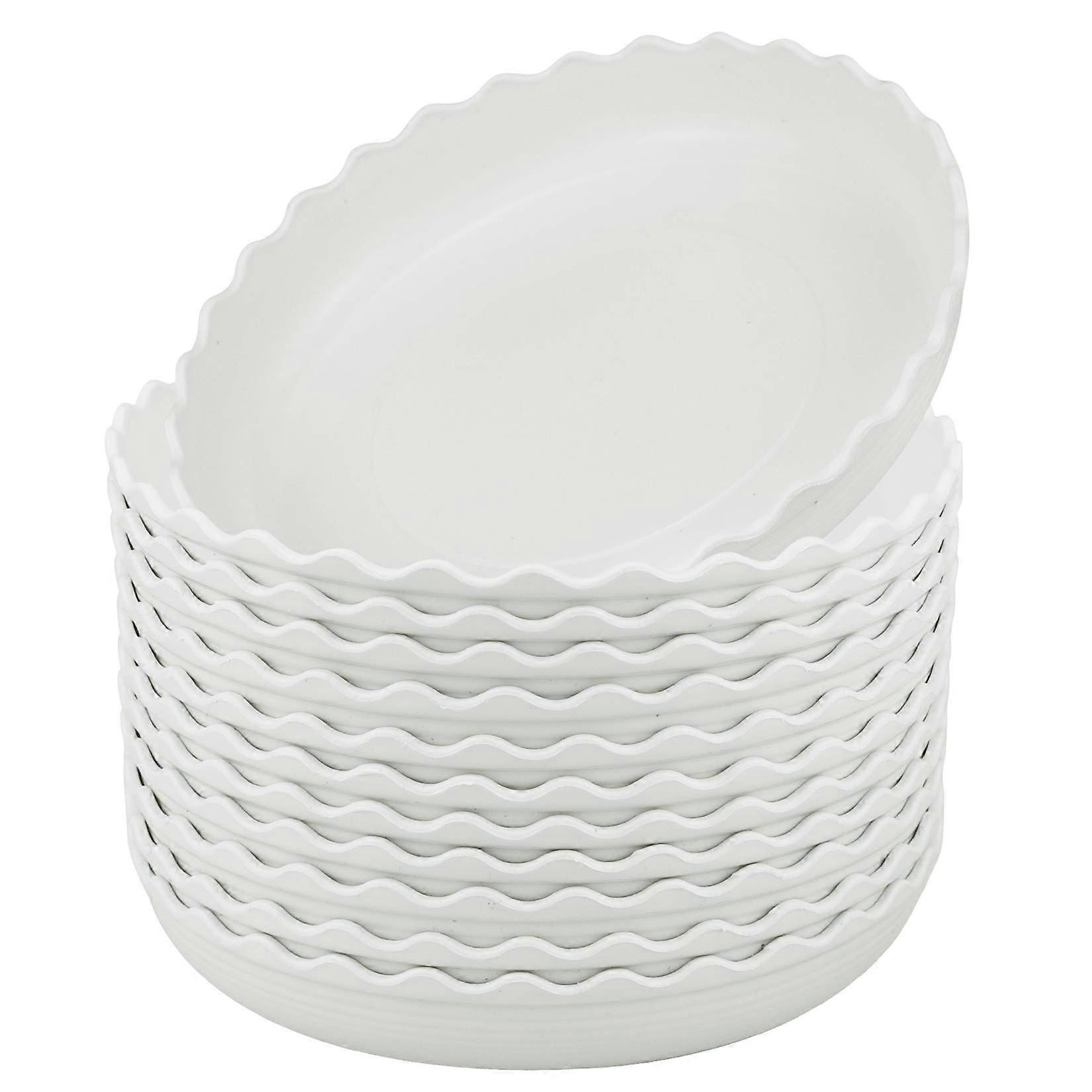 12 Pcs 4 Inch Wave Plant Saucer Set for Indoor Potted Plants - Durable Plastic, Suitable for Various Planters