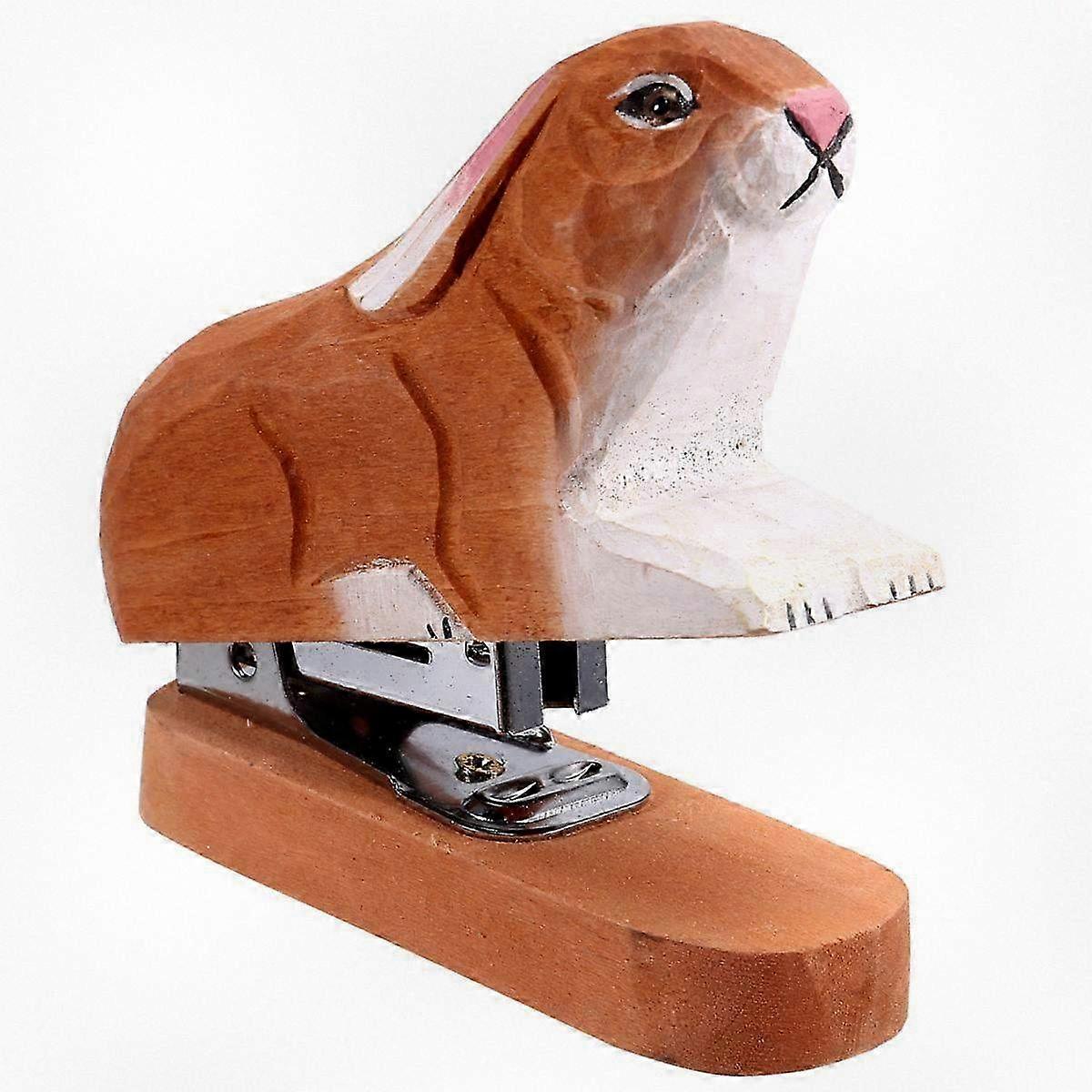 Animal Shape Wooden Stapler Portable Random Design Stapling Tool for Office