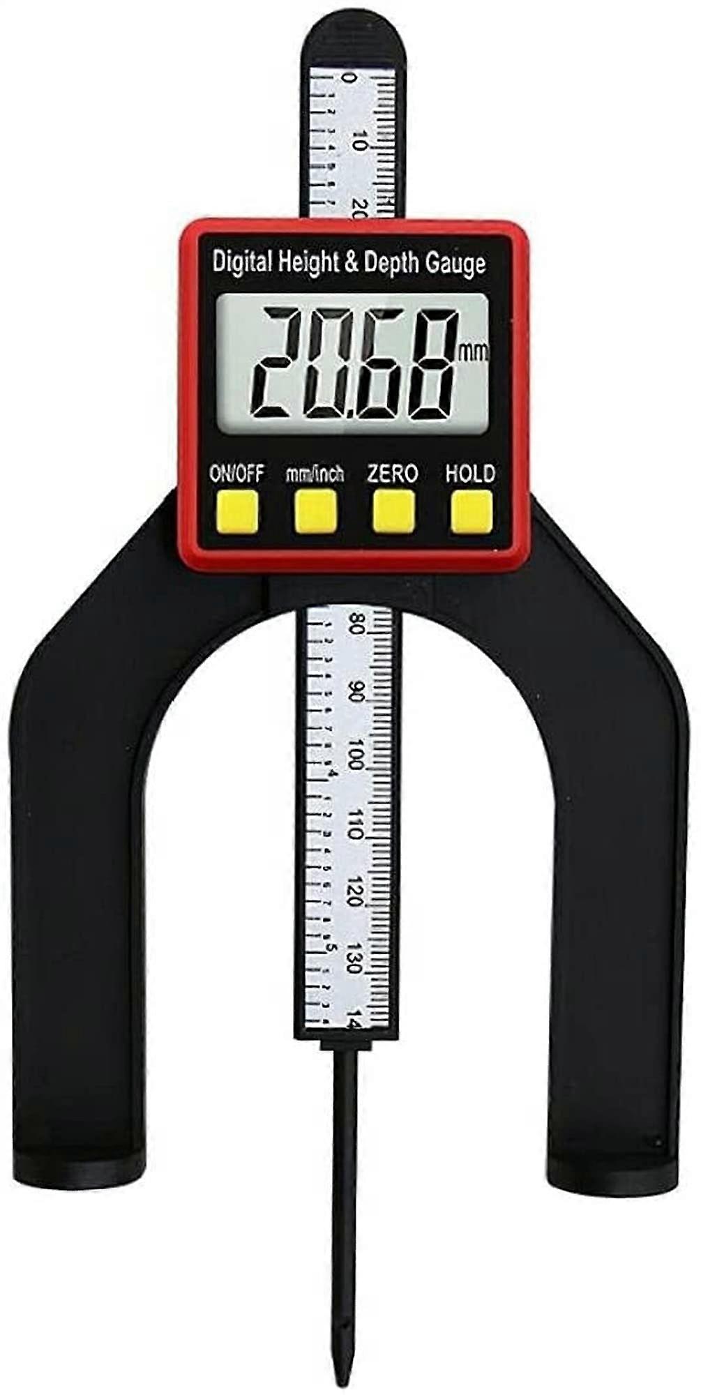 Digital depth gauge for woodworking, 2in1 precision height measuring tool for setting dado grooves 80 mm