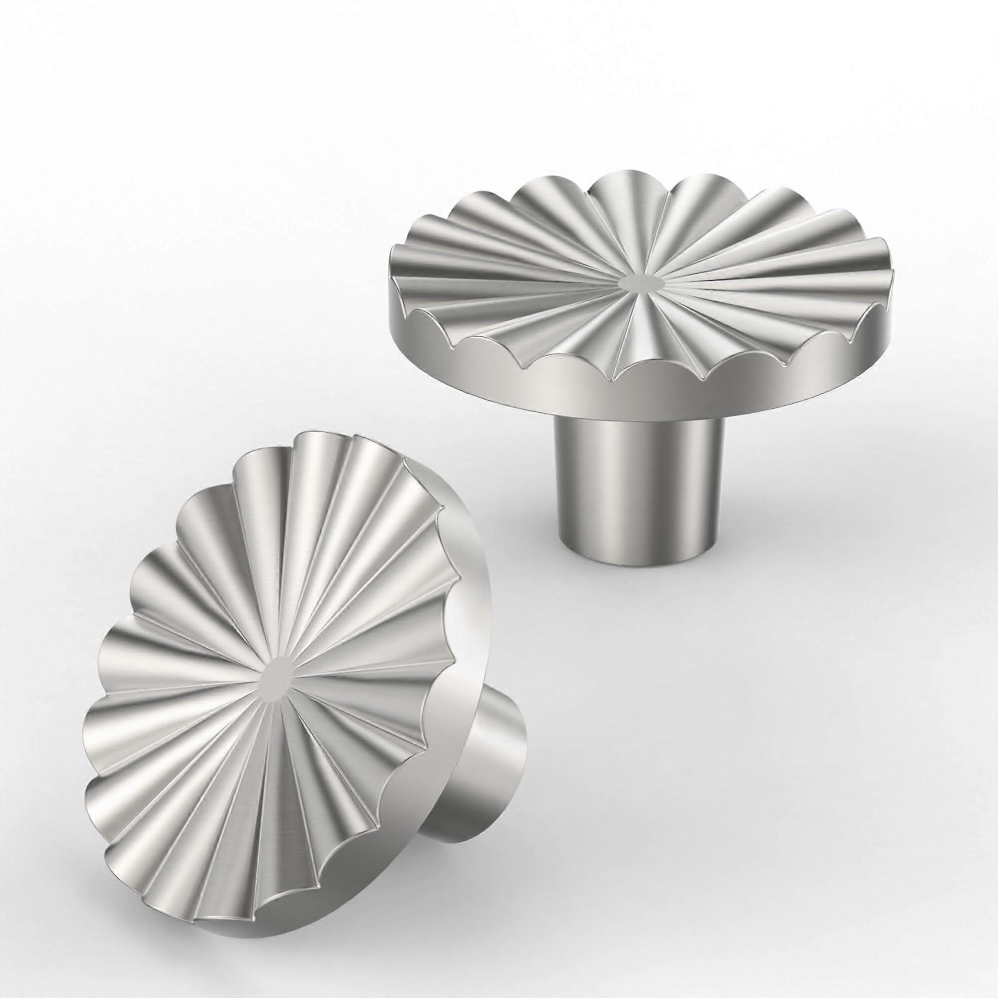 Brushed Nickel Cabinet Knobs 10-Pack, Single-Hole Round Kitchen Cabinet Knobs, Drawer Knobs for Dresser, Bath Cabinets